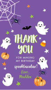 Favor Tag Spooktacular Birthday Purple 0418 design preview