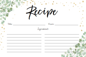 Recipe Card Eucalyptus design preview