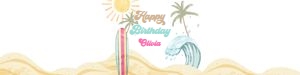 Water Bottle Label Surf Happy Birthday Girl 0433 design preview