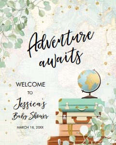 Welcome Sign Adventure Awaits Eucalyptus 0030 design preview