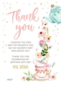 Thank You Card Tea Party 0349 design preview