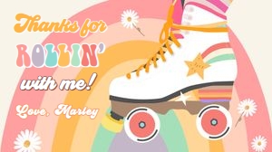 Birthday Gable Box Donut Retro Roller Skates Rainbow V1 0435 design preview