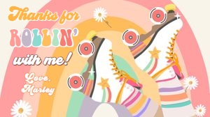 Birthday Gable Box Donut Retro Roller Skates Rainbow V2 0435 design preview