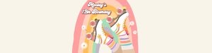 Water Bottle Label Retro Skate Rainbow 0435 design preview