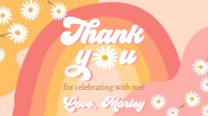 Gable Box Retro Daisy Thank You Pink 0428 design preview