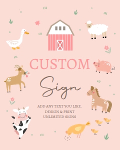 Custom Editable Sign Farm Simple 0436 design preview