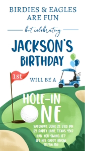 Invitation Golf Hole in One Red Flag Phone 0405 design preview