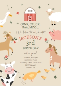 Birthday Invitation Farm Simple Boy V2 0436 design preview