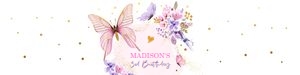 Water Bottle Label Butterfly Birthday 0437 design preview