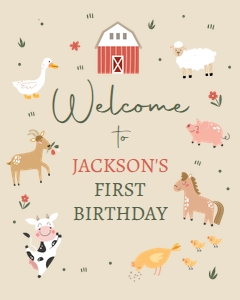 Birthday Welcome Sign Farm Simple Boy 0436 design preview