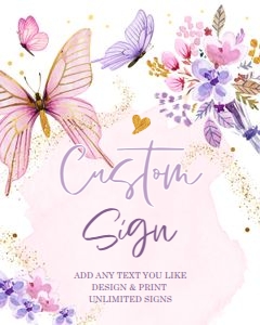 Custom Editable Sign Butterfly 0437 design preview