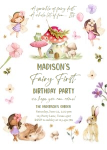 Invitation Birthday Fairy First 0438 design preview