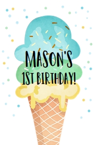 Capri Sun Labels Ice Cream Cone Blue Mint Yellow 0243 design preview