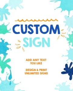 Custom Sign Splish Splash Boy 8x10 0237 design preview