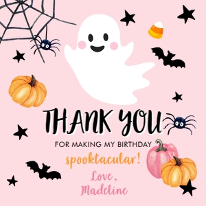 Tag Spooktacular Birthday Pink White Ghost 0418 design preview