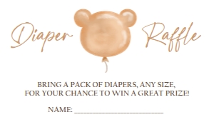 Diaper Raffle Ticket Bear Balloon 0439 design preview