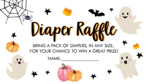 Diaper Raffle Ghost Pink Orange White 0418 design preview