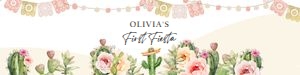 Water Bottle Label Fiesta Cactus Watercolor Soft First Fiesta 0419 design preview