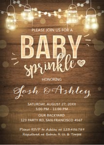 Baby Sprinkle Invitation Rustic Wood 0015 design preview
