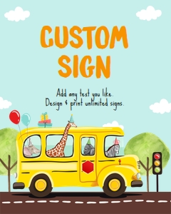 Custom Sign School Bus 0325 design preview