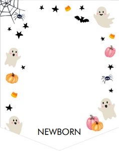 Birthday Monthly Photo Banner White Ghost Brown 0418 design preview