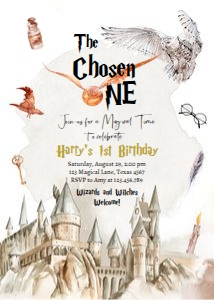 Birthday Invitation Wizard Chosen One 0440 design preview