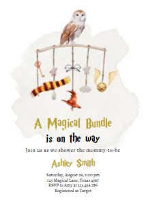 Baby Shower Invitation Wizard Magical Celebration 0440 design preview