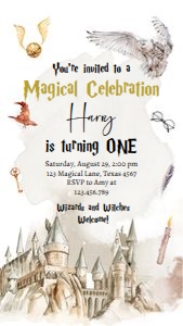 Birthday Invitation Wizard Magical Celebration 0440 Phone design preview