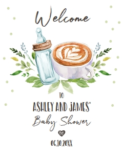 Welcome Sign Baby is Brewing Coffee White 0190 design preview