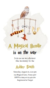 Baby Shower Invitation Wizard Magical Celebration 0440 Phone design preview