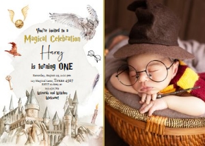 Birthday Invitation Wizard Magical Celebration 0440 Photo design preview