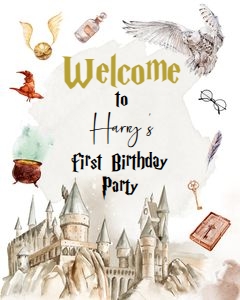 Welcome Sign Birthday Wizard 0440 design preview