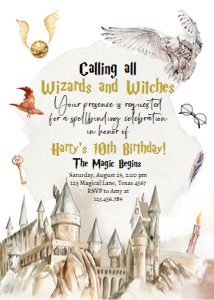Birthday Invitation Wizards and Witches 0440 design preview