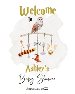 Welcome Sign Baby Shower Wizard Mobile 0440 design preview
