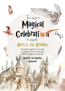 Birthday Invitation Wizard Magical Celebration V2 0440 design preview