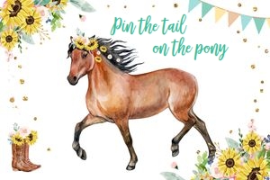 Pin the Tail on The Horse Sunflowers 0408 design preview