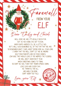 Letter Farewell From Your Elf Wreath Boy design preview