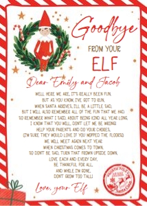 Letter Goodbye From Your Elf Wreath Boy design preview