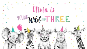 Gable Box Party Animals No Leaves Girl Wild Three 0390 design preview