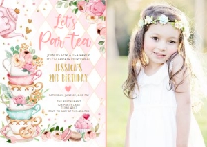 Birthday invitation Par-tea Vertical V4 Photo 0349 design preview