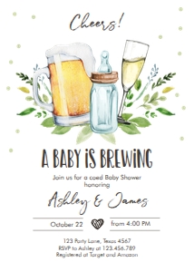 A Baby is Brewing Invitation Beer Champagne 0190 design preview