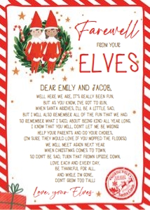 Letter Farewell From Your Elves Elf Wreath Boy Girl 0358 design preview