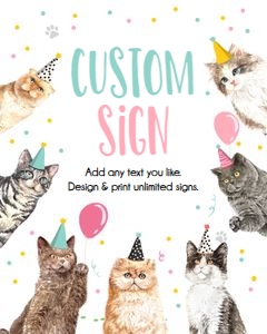 Custom Editable Cat Sign 8x10 0384 design preview