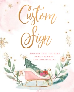 Custom Editable Sign 8x10 Pink Gold 0353 design preview