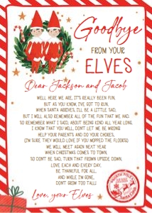 Letter Goodbye From Your Elves Wreath Boys 0358 design preview