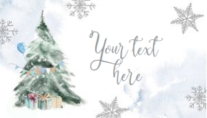 Food Label Winter Tree Blue Silver Birthday 0363 design preview
