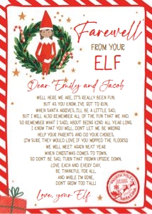 Letter Farewell From Your Elf Wreath Girl 0358 design preview