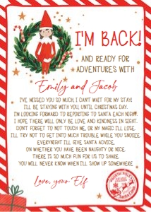 Letter I'm Back From Your Elf Wreath Girl V2 0358 design preview