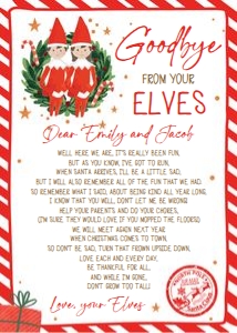 Letter Goodbye From Your Elves Wreath Boy and Girl V2 0358 design preview