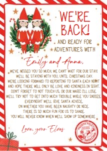 Letter We're Back From Your Elf Wreath 2 Girls V2 0358 design preview